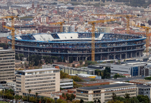 אצטדיון קאמפ נואו של ברצלונה בשיפוצים (צילום: GettyImages)