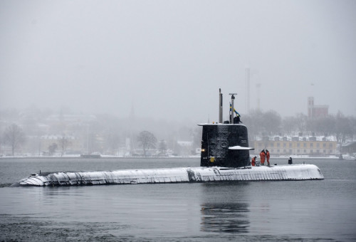 צוללת שוודית בנמל סטוקהולם, ארכיון  (צילום: REUTERS/Scanpix/ Henrik Montgomery)