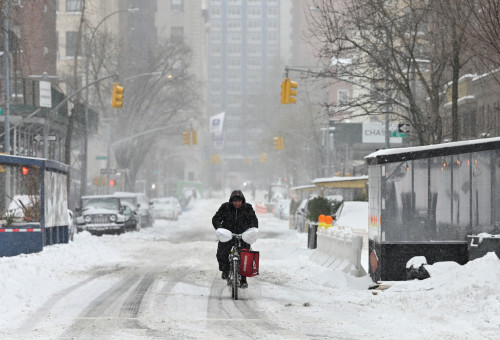 שלג בניו יורק (צילום: Alexi Rosenfeld/Getty Images)