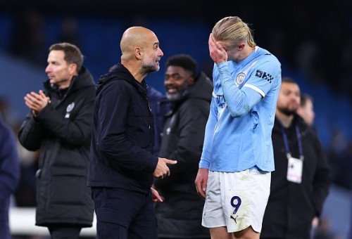 פפ גווארדיולה, ארלינג הולאנד (צילום: Gettyimages)
