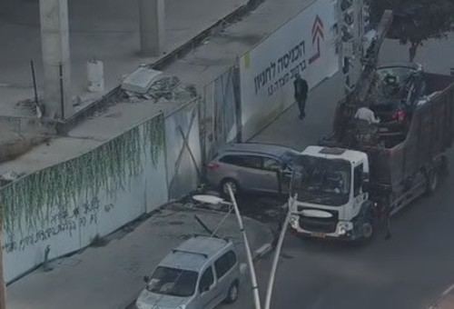 נהג משאית מועך רכבים (צילום: רשתות חברתיות, שימוש לפי סעיף 27 א')