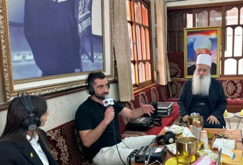 השייח' מוואפק טריף, מתראיין לרדיו צפון 104.5FM (צילום: רדיו צפון 104.5FM)