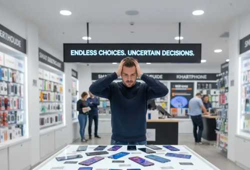 רכישת סמארטפון בחנות (צילום: AI)