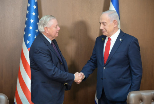 בנימין נתניהו ולינדזי גרהאם (צילום: עמוס בן גרשום לע"מ)