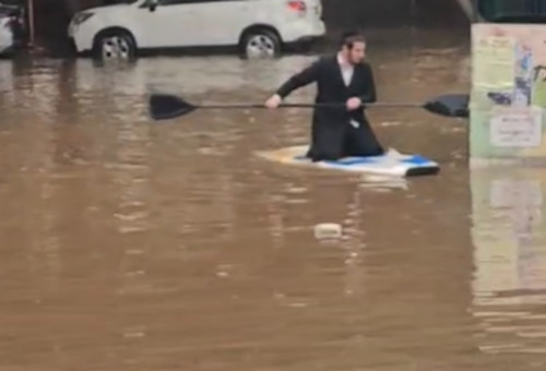 הצפה בנתניה (צילום: שימוש לפי סעיף 27א')