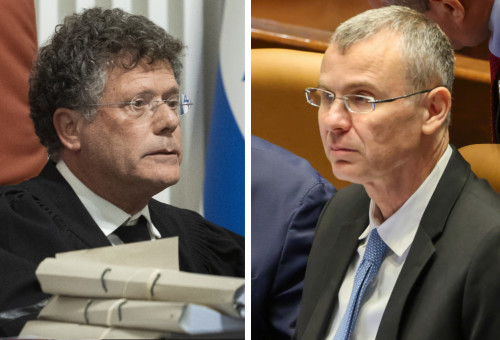 יריב לוין, יצחק עמית (צילום: נועם מושקוביץ, דוברות הכנסת,חיים גולדברג פלאש 90)