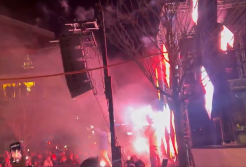 זירת הפיצוץ בבר בשוויץ (צילום: רשתות חברתיות, שימוש לפי סעיף 27 א')