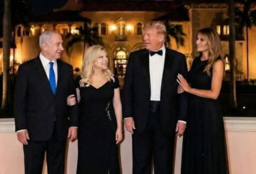 דונלד ומלניה טראמפ וביבי ושרה נתניהו (צילום: צילום מסך אינסטגרם)