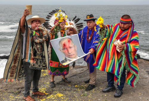 שמאנים בפרו (צילום: Connie FRANCE / AFP via Getty Images)