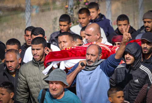 הלוויית מוחמד חוסיין שנהרג בתראבין על ידי המשטרה (צילום: ג'מאל עווד, פלאש 90)