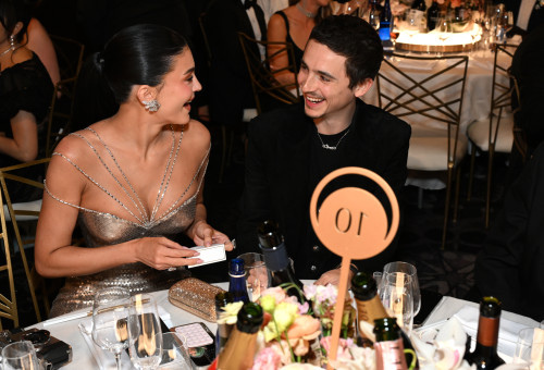 קיילי ג׳נר וטימותי שאלאמה (צילום: Michael Kovac/Getty Images for Moët & Chandon)