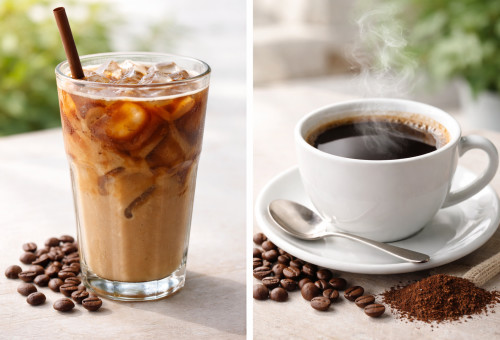 קפה קר וקפה חם  (צילום: AI)