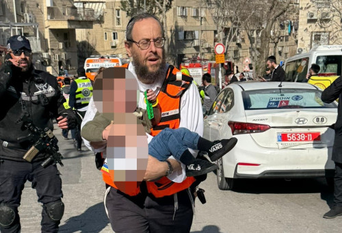 זירת האירוע במעורבות חומר מסוכן בירושלים (צילום: איחוד הצלה)