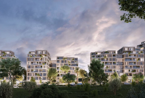 הדמיה פרויקט מתחם הראל במבשרת ציון (צילום: קסם הדמיות)