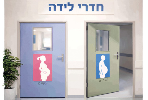 חדרי לידה לנשים ו...לגברים (צילום: איור: אופיר בגון)