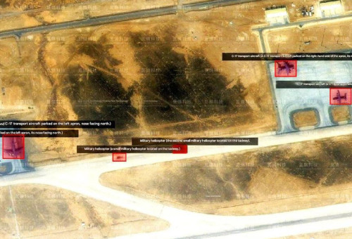 צילום אווירי של הגעת הכוחות האמריקאים (צילום: צילום מסך רשת X)