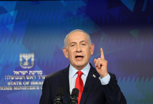 ראש הממשלה בנימין נתניהו במסיבת עיתונאים (צילום: נעם ריבקין פנטון/הארץ/פול)