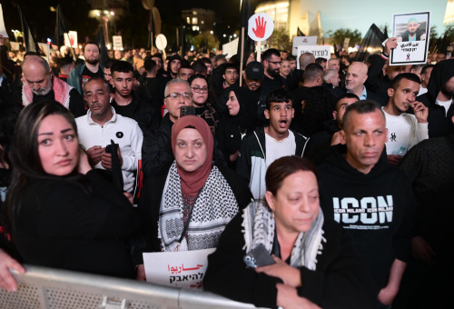 עצרת למען מיגור האלימות בחברה הערבית (צילום: אבשלום ששוני)