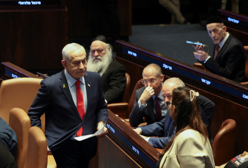 בנימין נתניהו במליאת הכנסת (צילום: רויטרס)
