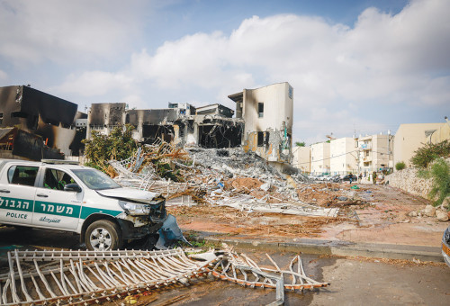 תחנת המשטרה בשדרות לאחר ה-7 באוקטובר (צילום: חיים גולדברג פלאש 90)