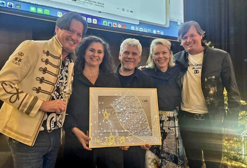 מימין: תומאס מארק, מרי קלאוס, סיון וענת פרג' וקלאוס מארק (צילום: יחצ)