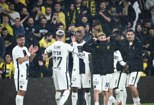 שחקני בית"ר ירושלים חוגגים (צילום: ברני ארדוב)