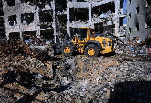 זירת נפילת הטיל האיראני בתל אביב (צילום: אבשלום ששוני)