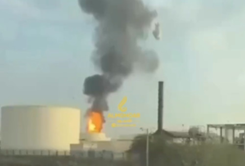 תקיפה איראנית במתקן נפט בבחריין (צילום: צילום מסך)