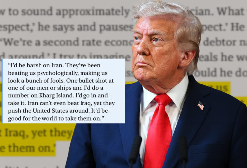 דונלד טראמפ והריאיון מ-1998 (צילום: צילום מסך, Leon Neal/Getty Images)