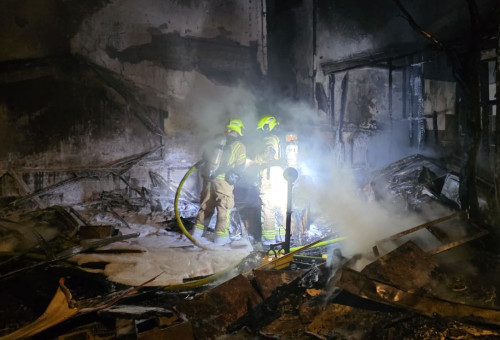 זירת הנפילה בנהריה (צילום: כבאות והצלה)