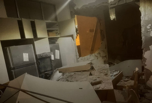 פגיעה ישירה בבית בחבל לכיש (צילום: שימוש לפי סעיף 27א')