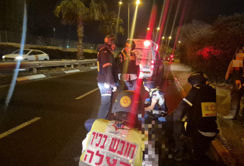 תיעוד מזירת התאונה  (צילום: דוברות מד"א)