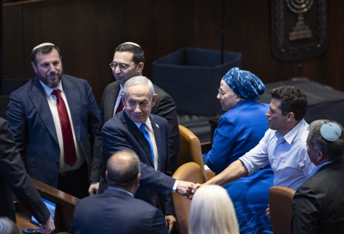 בנימין נתניהו במליאת הכנסת (צילום: יונתן זינדל פלאש 90)
