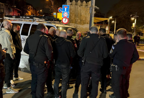 זירת האירוע ביפו (צילום: דוברות המשטרה)