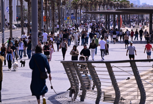 הטיילת בתל אביב בבוקר הפסקת האש עם איראן (צילום: אבשלום ששוני)