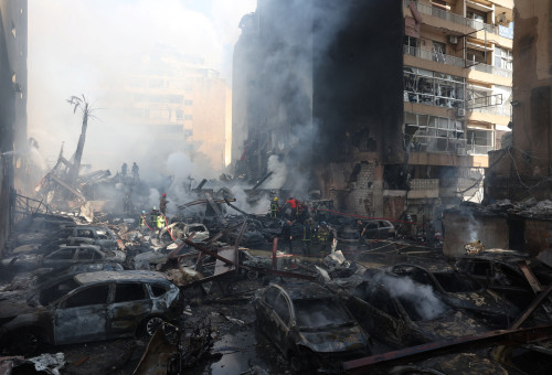 נזק בביירות מתקיפות צה"ל (צילום: רויטרס)