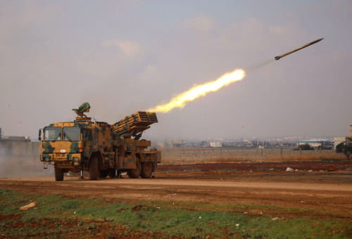 משגר טילים טורקי (צילום: AAREF WATAD/AFP via Getty Images)