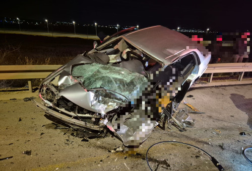 תאונת דרכים קטלנית בצומת שוקת (צילום: תיעוד מבצעי כב"ה)