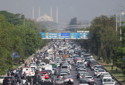 פקקים באיסלאמאבאד (צילום: רויטרס)