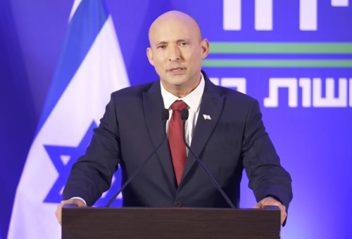 נפתלי בנט במסיבת העיתונאים (צילום: צילום מסך)