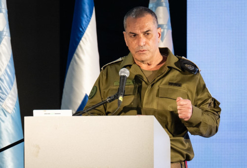 הרמטכ"ל אייל זמיר בכנס עדכון מבצעי למפקדי צה"ל (צילום: דובר צה"ל)
