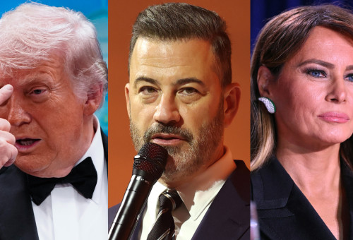 מלניה טראמפ, ג'ימי קימל, דונלד טראמפ (צילום: gettyimages)