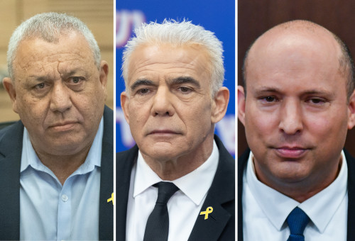 נפתלי בנט, יאיר לפיד, גדי איזנקוט (צילום: פלאש 90)