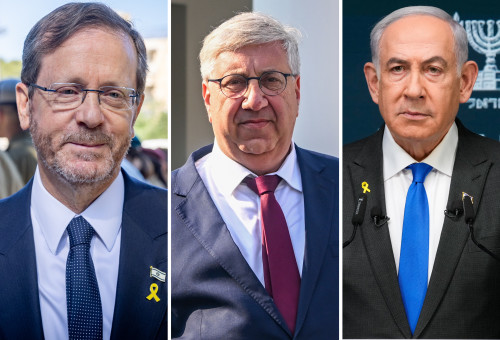 בנימין נתניהו, יעקב ברדוגו, יצחק הרצוג (צילום: פלאש 90)