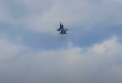 התנגשות מטוסי הקרב במופע ראווה באיידהו, ארה"ב (צילום: תמונה לפי סעיף 27א' לחוק זכויות יוצרים)