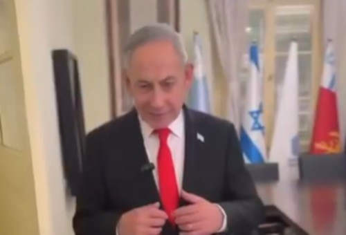 בנימין נתניהו בבית בן גוריון - הסרטון שנדרש להסיר (צילום: צילום מסך רשת X)