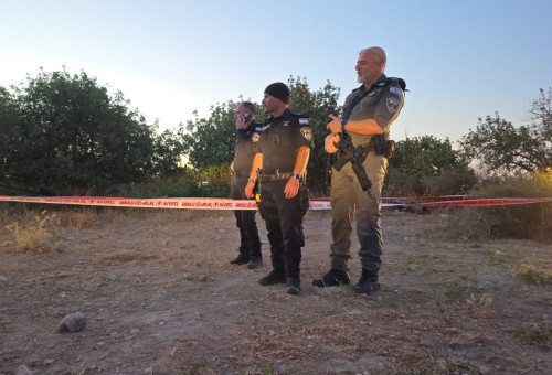 שוטרים בזירת האירוע במרכז (צילום: דוברות המשטרה)