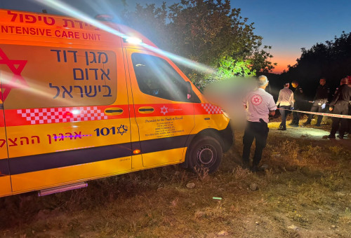 צוותי מד"א בזירה במרכז (צילום: תיעוד מבצעי מד"א)