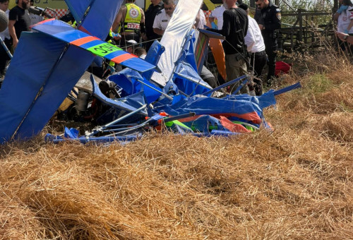 המטוס הקל שהתרסק בעמק יזרעאל  (צילום: שימוש לפי סעיף 27א')