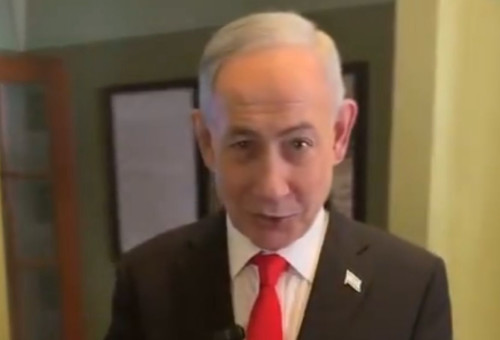 בנימין נתניהו בבית בן גוריון - הסרטון שנדרש להסיר (צילום: צילום מסך מתוך X (לשעבר טוויטר))